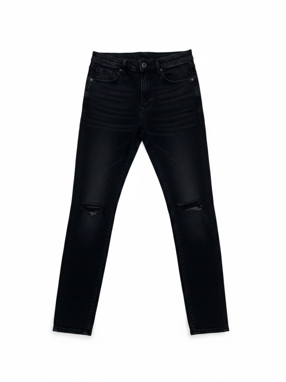 Good American🌟Black Distressed Stretch Skinny Jeans🌟High Waist🌟So Flattering!